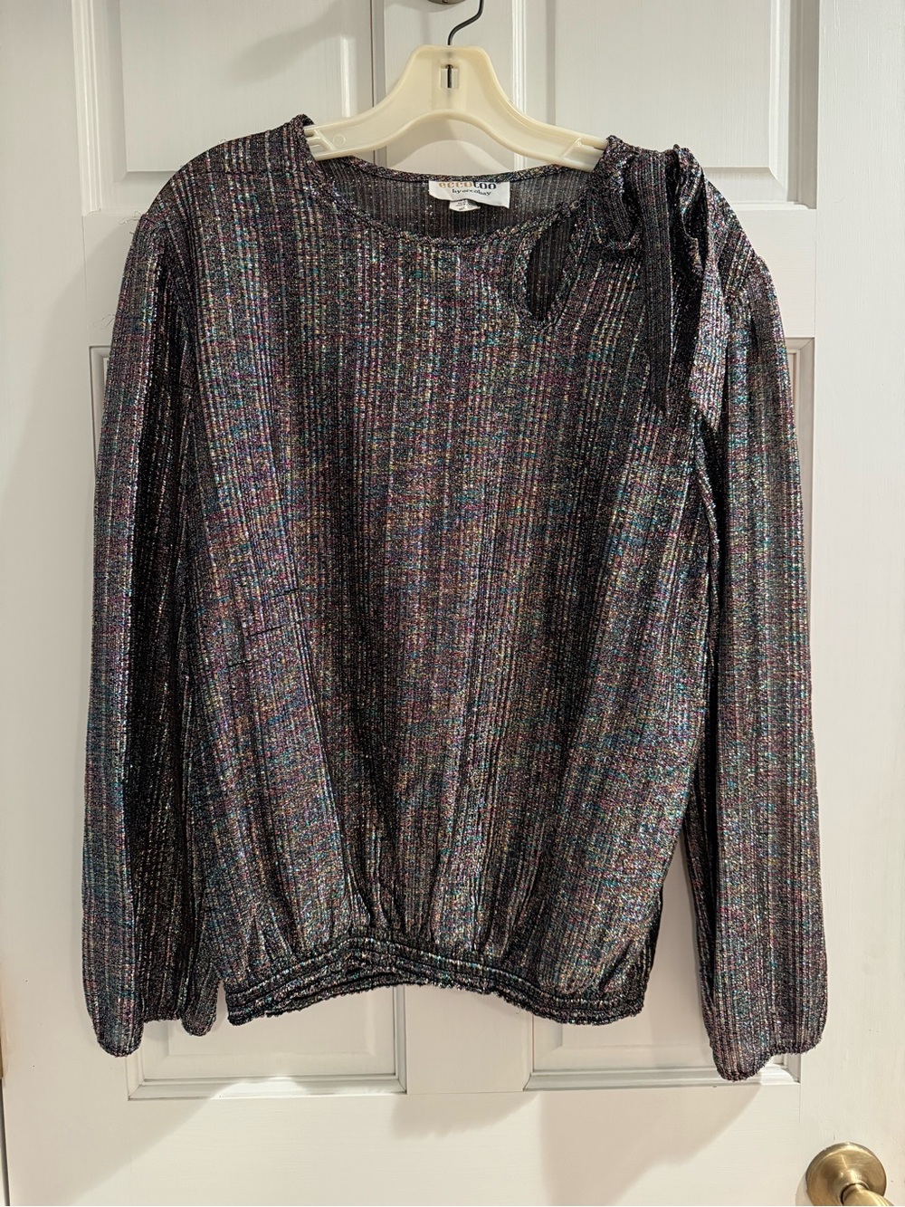 Vintage 80’s Rainbow Metallic Lame’ Blouse Size 40 (8)